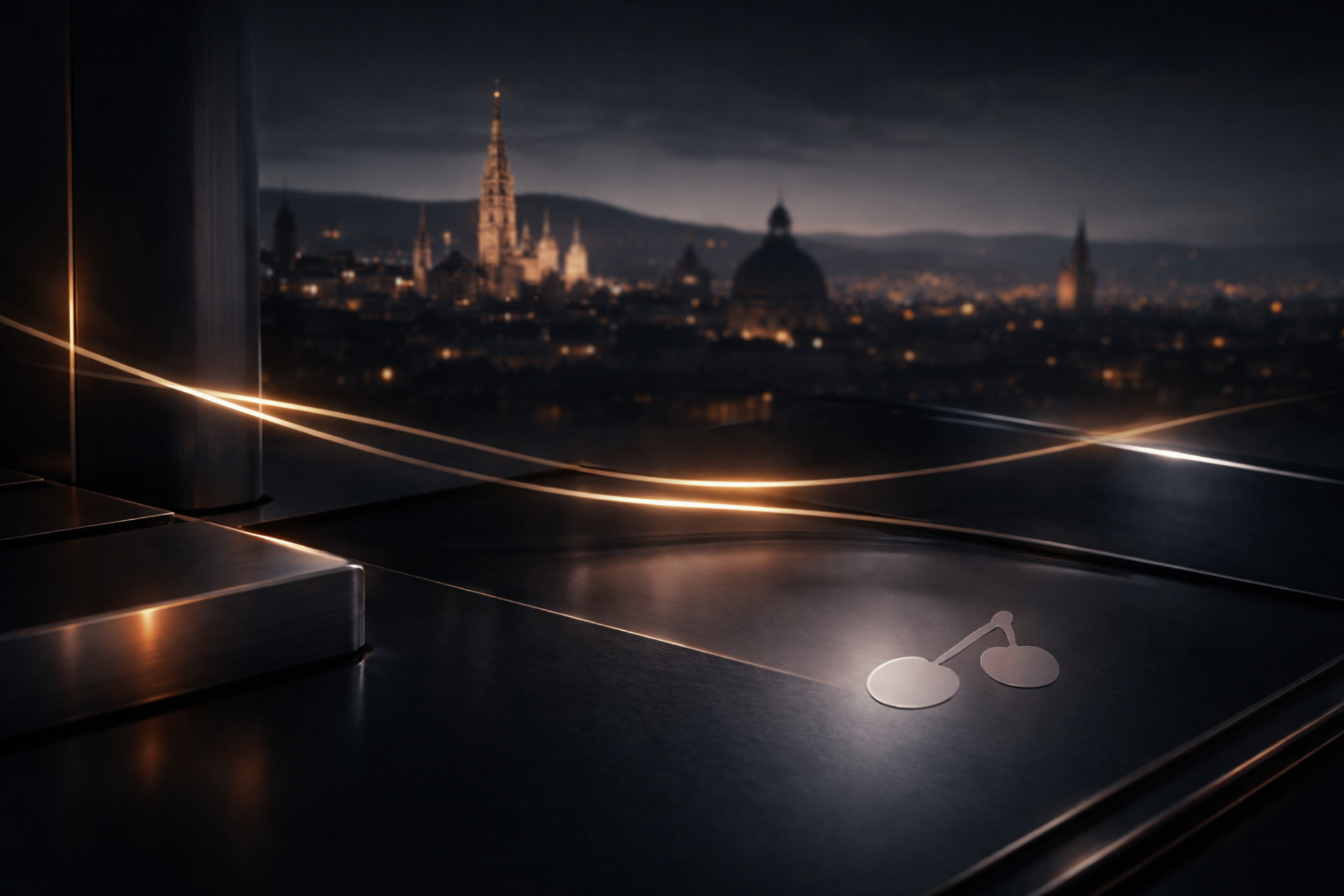 Elegante nächtliche Stadtansicht